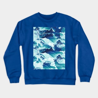 Rushing sea waves Crewneck Sweatshirt
